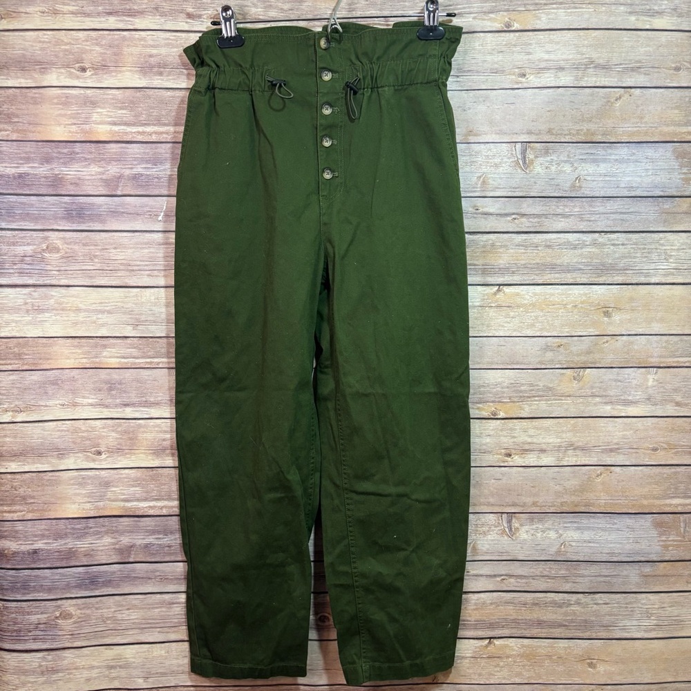 Urban Outfitters army green straight leg paper bag pants Size Small H3